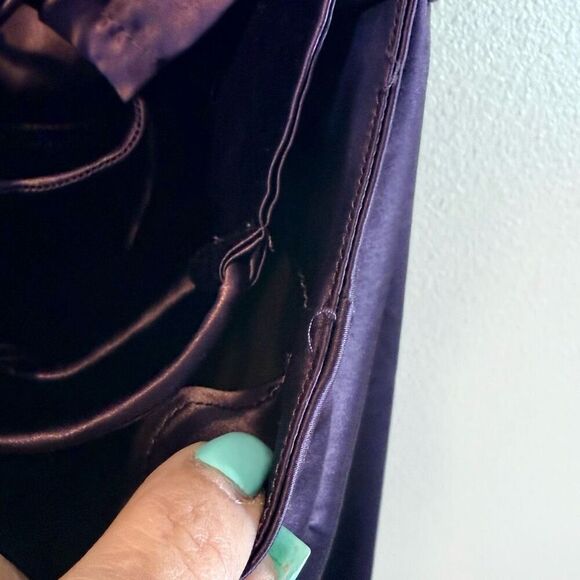 Intimately Free People Mystic Purple Slinky Back Cutout Satin Slip Mini Dress S - Picture 5 of 11